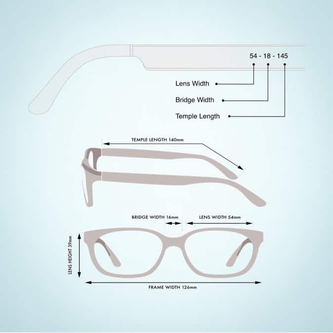 Temple length measurement for glasses online